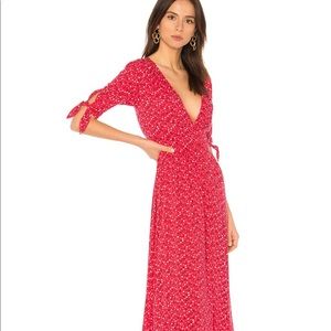 Auguste Daphne Tie Sleeve Dress in Red